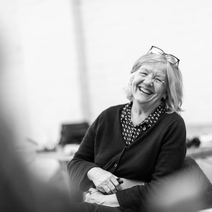 PHOTO Miguel Rios
VD: Patricia sitting in a rehearsal room smiling.