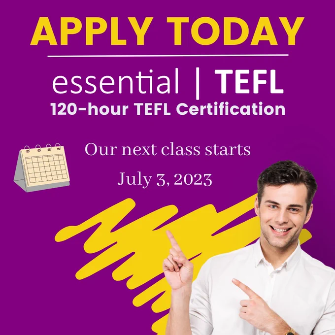 120-Hour accredited TEFL course in Bangkok near Lat Phrao MRT station  & BTS. 
