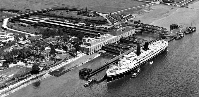 Tilbury Docks from the air.