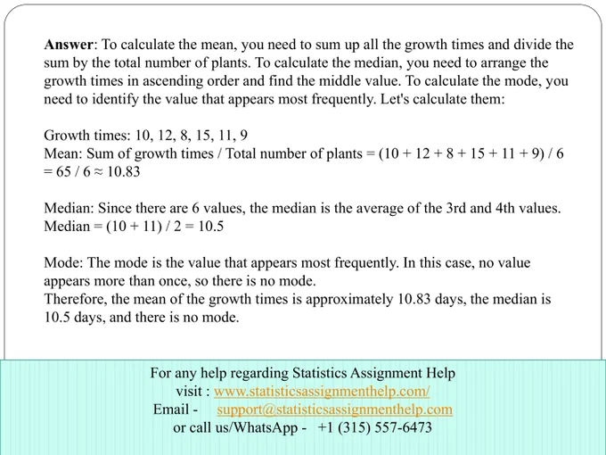 Statistics assignment help