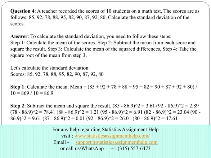 Statistics assignment help