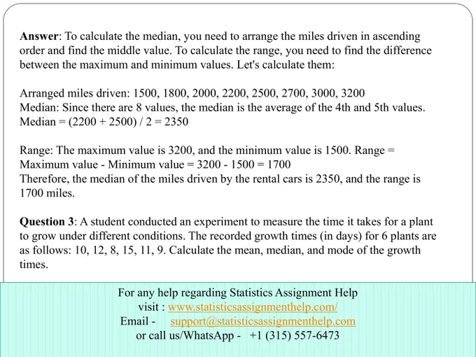 Statistics assignment help