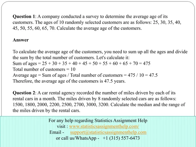 Statistics assignment help