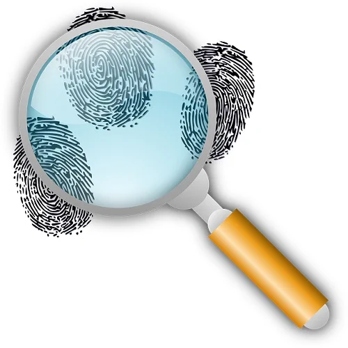 magnifying glass and fingerprint