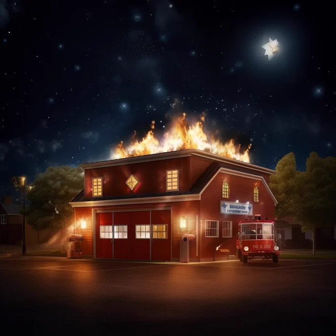 burning firehouse