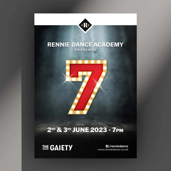 Poster design for Rennie Dance Academy’s summer show “7”.
