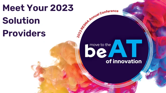 RESNA conference theme design with the text "Meet Your 2023 Solution Providers." 