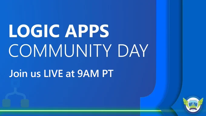 text reads: Azure Logic Apps Community Day 2023
Join us live at 9AM PT