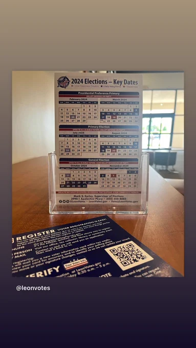2024 election dates publication for Leon county voters