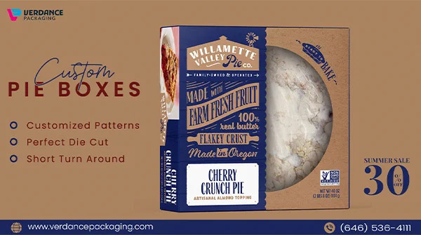 Custom Pie boxes are perfect for storing, preserving, and carrying various edibles that come in pies, such as pizza slices, sandwiches, & cake slices. Pizzeria & Confectioners hand out their cake slices, pizza slices, and sandwiches to foodies using pie boxes as they have miniature designs and easy-to-grab wedge-like panels.