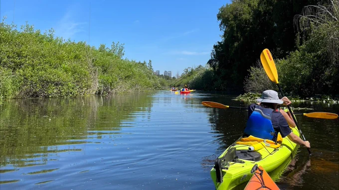 WELS students kayaking