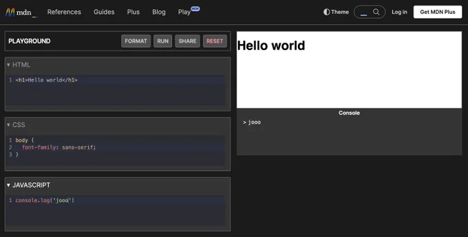 Mozilla interactive code editor