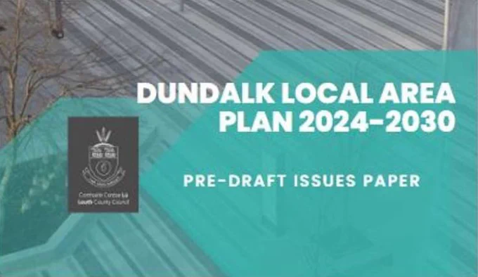 Picture shows a screenshot of the front page of pre-draft issues paper of Dundalk Local Area Plan 2024 - 2030