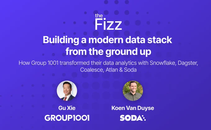 Building a modern data stack at Group 1001 from the ground up: how Group 1001 transformed their data analytics with Snowflake, Dagster, Coalesce, Atlan & Soda
