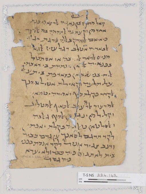 medieval manuscript in Judaeo-Arabic labeled T-S NS 224.142
