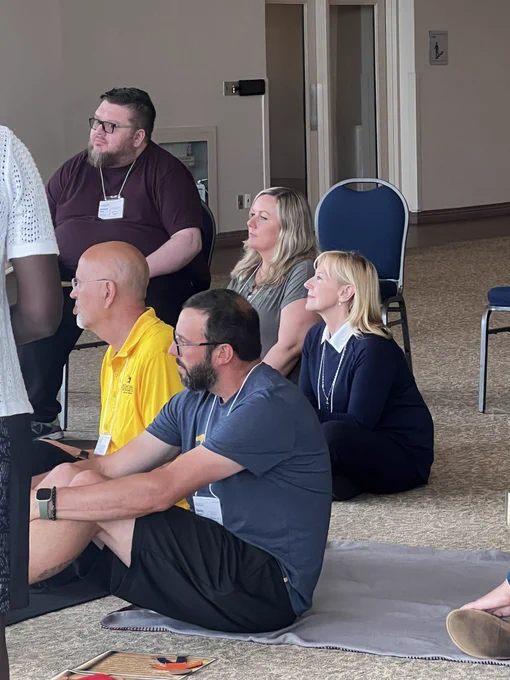 Faculty members of St. Clair College participate in the Blanket exercise.