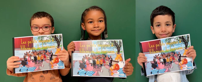 Enfants des écoles de Villeneuve-la-Garenne qui ont écrit une aventure des petits mousses à la rescousse de la planète