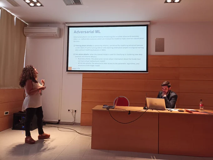 Eufemia Lella presenting the paper: "Improving the Robustness of DNNs-based Network Intrusion Detection Systems through Adversarial Training"