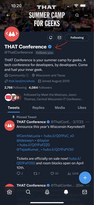 We are now followed by THAT Conference!