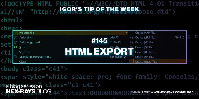Igor’s tip of the week #145: HTML Export
