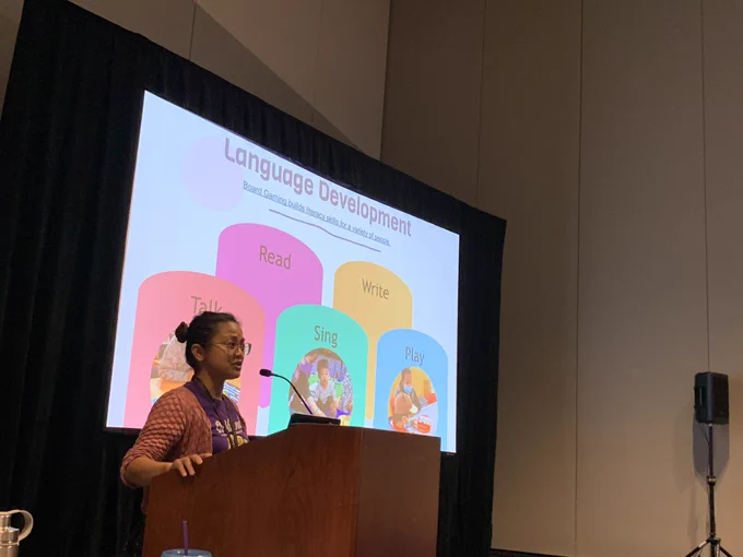 Annabelle shares the connection between Talk Read Sing Write Play and table top gaming.