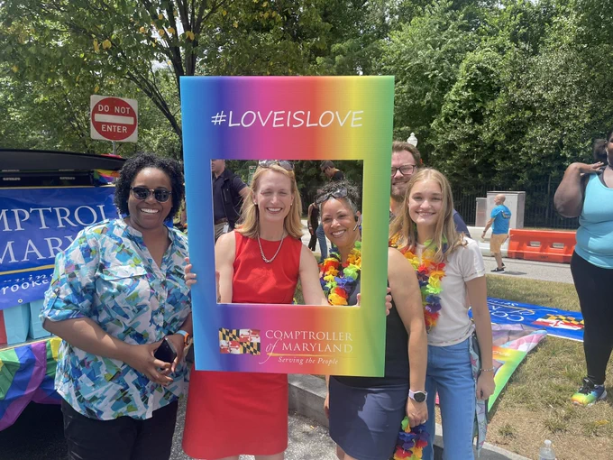 Brooke and team members before pride parade starts