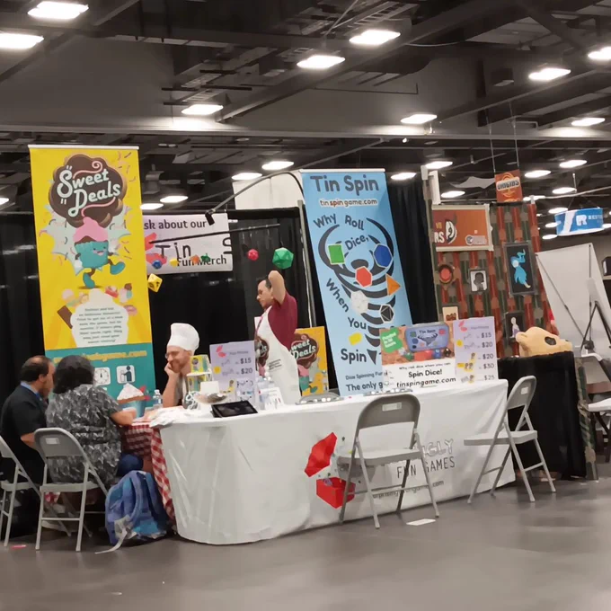 Shawn demos sweet deals at a surprisingly fun booth