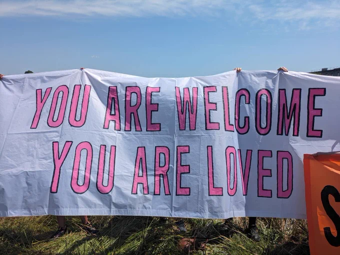 you are welcome, you are loved banner