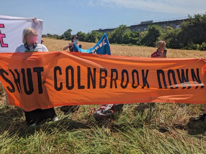 shut colnbrook down banner