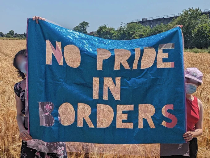no pride in borders banner