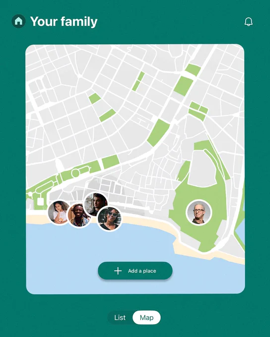 An image of a family using the Family Safety App.