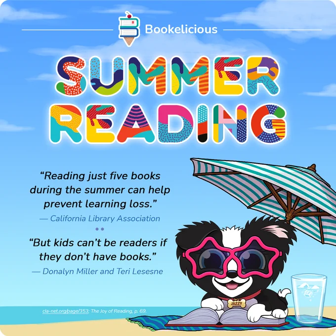 ☀️🍦 Summer is here!!!! 🍦☀️
Let's keep kids reading all summer long.

The books are bundled and ready to hang out with you and your students!
https://www.bookelicious.com/summer-reading/