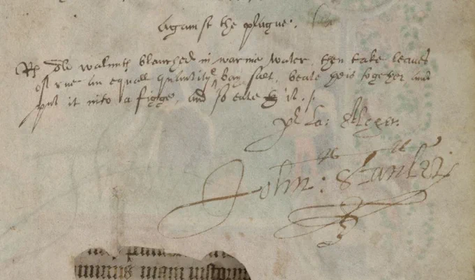 Image from TCD MS 93 Psalter. Recipe against the plague in secretary hand. 