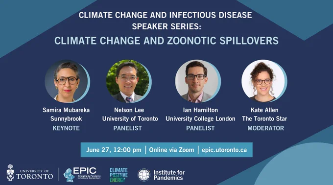 Climate change and zoonotic spillovers virtual event on June 27 at 12:00 pm