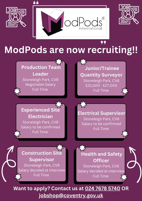 ModPod Multiple Vacancy Poster