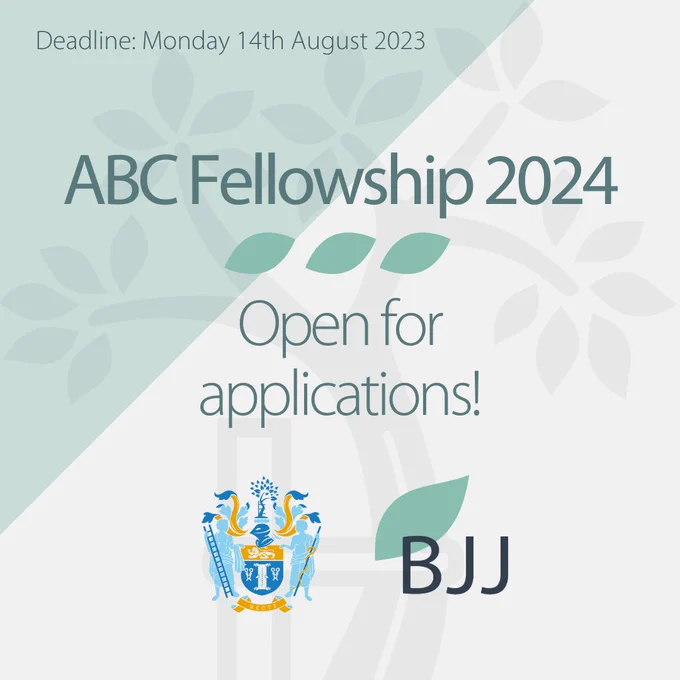 ABC Fellowship 2024. Now open for applications. Deadline: Monday 14th August 2023. The Bone & Joint Journal and the British Orthopaedic Association logos. Tree of Andry.