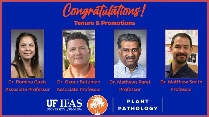 photos of UF Plant pathology professors who have been promoted