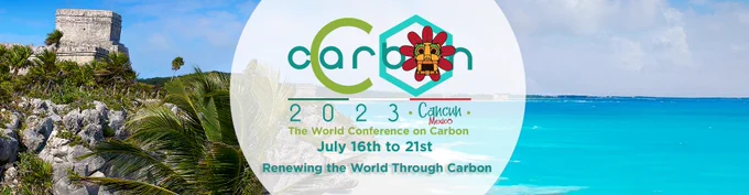 Banner for the world conference on carbon held in Cancun Mexico from July 16 to July 21