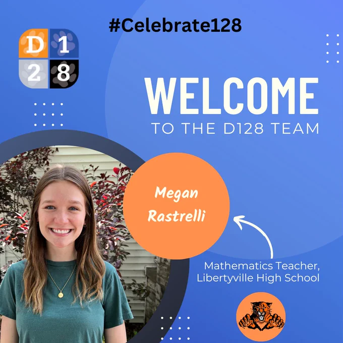 Welcome to D128 Megan Rastrelli graphic.