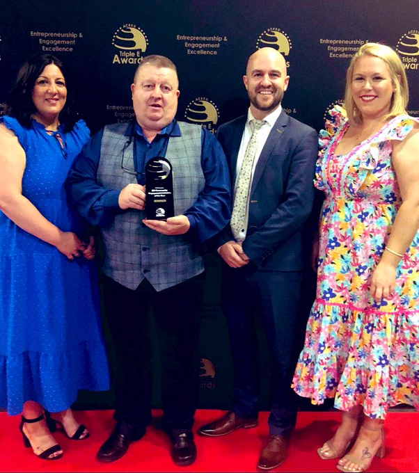 Laura, JJ, Noel & Christine pictured with their trophy at the Triple E Awards
