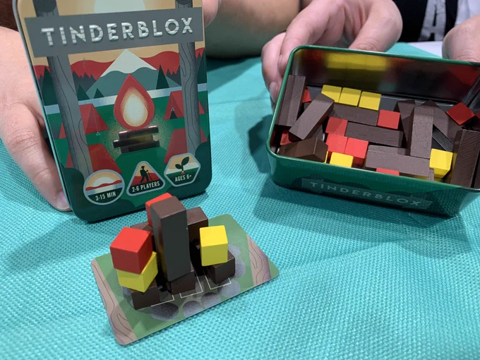 Tinderblox campfire building dexterity game.