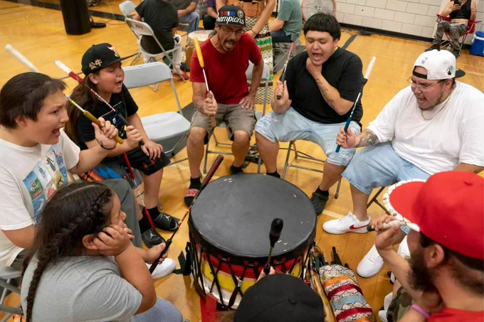 Hoka-Hey drum group.