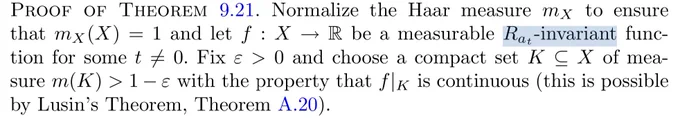 A paragraph from a math textbook with the phrase “R_(a_t)-invariant” highlighted