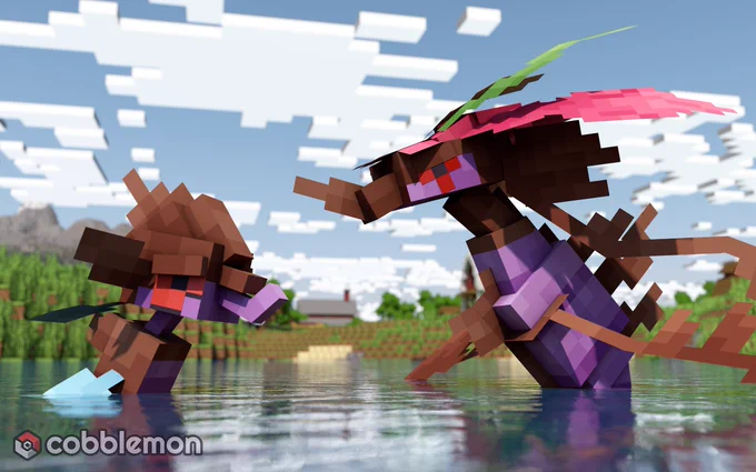 Skrelp and Dragalge floating in water