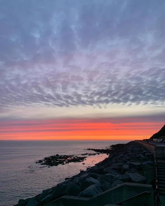 Sunrise over the sea in Scarborough
