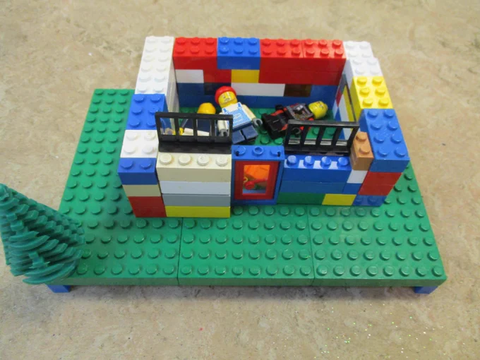 A Lego model of a prison.