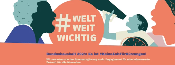 Grafik mit Menschen, die rufen und ins Megaphon sprechen
