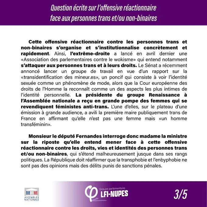 Question écrite à la ministre déléguée chargée de l'Égalité entre les femmes et les hommes, de la Diversité et de l'Égalité des chances. 