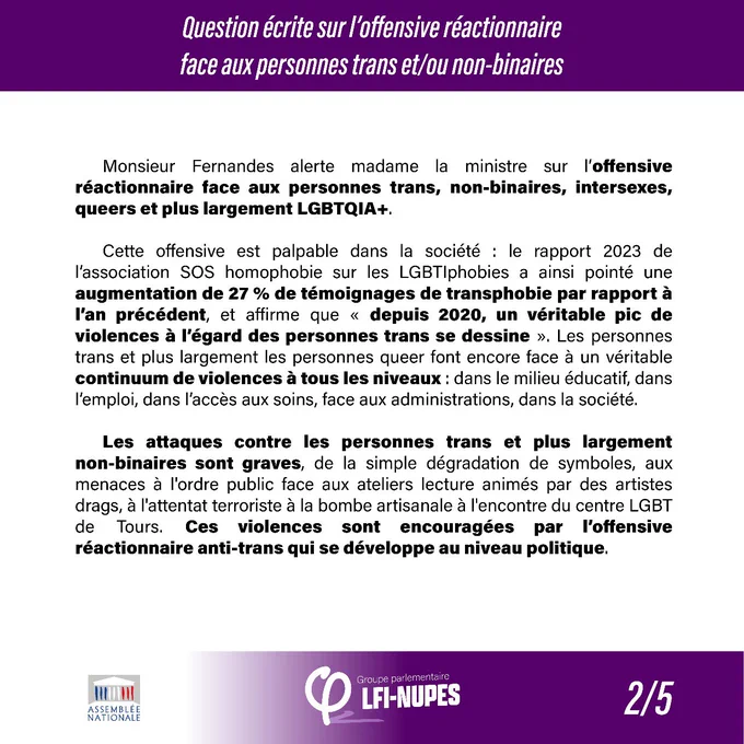 Question écrite à la ministre déléguée chargée de l'Égalité entre les femmes et les hommes, de la Diversité et de l'Égalité des chances. 