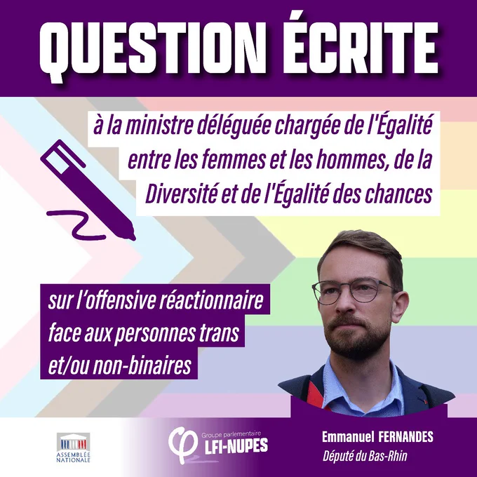 Question écrite à la ministre déléguée chargée de l'Égalité entre les femmes et les hommes, de la Diversité et de l'Égalité des chances. 